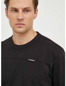 Bombažna majica z dolgimi rokavi G-Star Raw črna barva