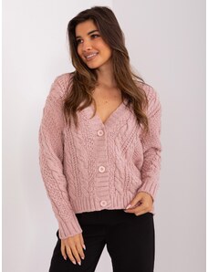 Fashionhunters Light pink cardigan with wool