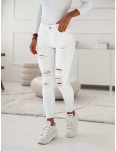 FASARDI Raztrgane jeans kavbojke v beli barvi