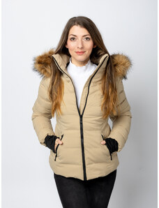 Women's quilted winter jacket GLANO - beige