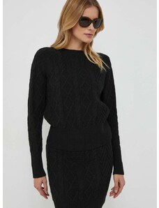 Volnen pulover Sisley ženski, črna barva