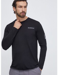 Športna majica z dolgimi rokavi Smartwool Outdoor Patch Graphic črna barva