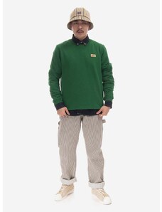 Bombažen pulover Fjallraven Vardag moški, zelena barva