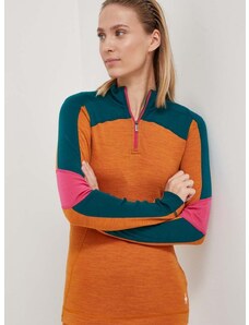 Funkcionalna majica z dolgimi rokavi Smartwool Classic Thermal Merino oranžna barva