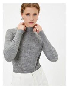 Koton Half Turtleneck pulover pletenine Slim Fit kašmir teksturiran