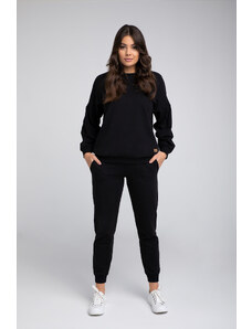 Italian Fashion Parma women's long sleeve set, long pants - black