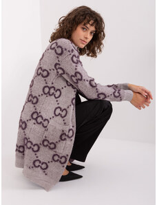 Fashionhunters Dark purple viscose cardigan