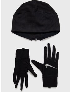 Kapa in rokavice Nike črna barva,
