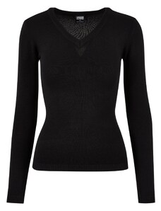 UC Ladies Women's knitted sweater with a V-neck in black