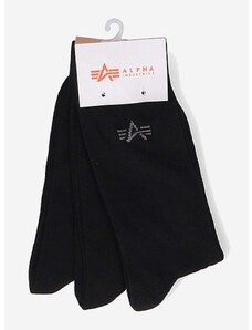 Nogavice Alpha Industries Basic Socks 3-pack črna barva