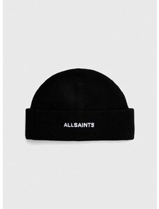 Kapa s primesjo volne AllSaints črna barva