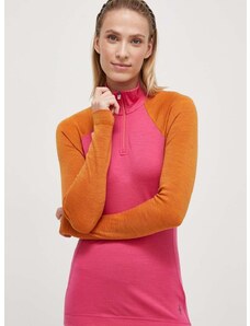 Funkcionalna majica z dolgimi rokavi Smartwool Classic Thermal Merino roza barva