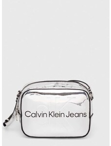 Torbica Calvin Klein Jeans srebrna barva