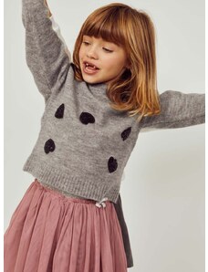 Otroški pulover zippy siva barva