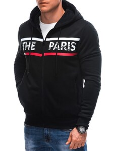 Inny Trendovski črn pulover s kapuco PARIS B1625