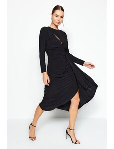 Trendyol Black Built Cut Out/Window Detailed Evening Dress