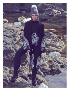 Koton Şahika Ercümen X - pleteni pulover z visokim vratom z gorskim vzorcem