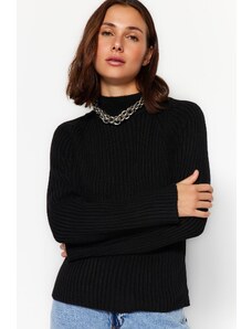 Trendyol Black pulover za pletenine iz stand-up ovratnika