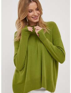 Volnen pulover Sisley ženski, zelena barva