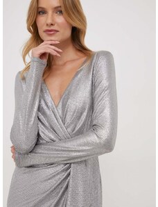 Obleka Lauren Ralph Lauren srebrna barva