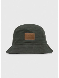 Bombažni klobuk Vans zelena barva