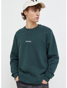 Bombažen pulover Les Deux moška, zelena barva