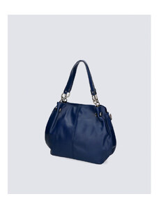 Edinstvena luksuzna temno modra usnjena torbica za čez ramo Lorreine VERA PELLE