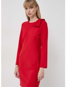 Obleka s primesjo volne Marella rdeča barva