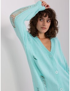 Fashionhunters Women's mint cardigan with wool