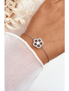 Kesi Delicate Women's Silver Bracelet with Flower