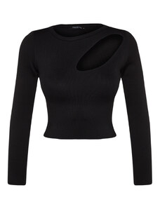 Trendyol črno okno / izrežite podroben pulover za pletenine