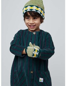 Otroška kapa in rokavice Bobo Choses zelena barva