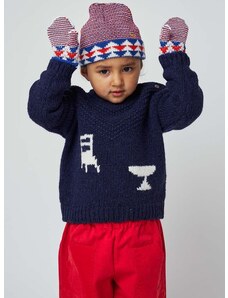 Otroška kapa in rokavice Bobo Choses bordo barva