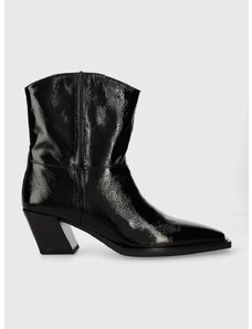 Usnjeni kavbojski škornji Vagabond Shoemakers ALINA ženske, črna barva, 5421.160.20