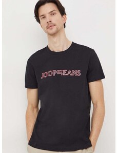 Bombažna kratka majica Joop! moški, črna barva