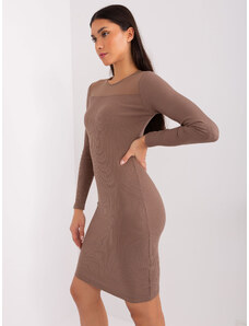 Fashionhunters Brown dress with long sleeves