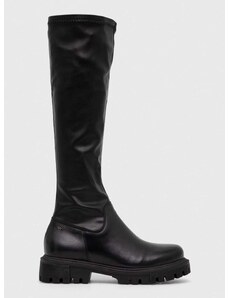 Usnjeni elegantni škornji Wojas ženski, črna barva, 7104981