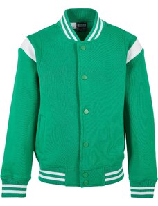 Urban Classics Kids Boys Inset College Sweat Jacket bodegagreen/white