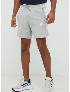 Bombažne kratke hlače adidas moški, siva barva