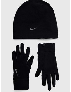 Kapa in rokavice Nike črna barva