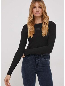 Pulover Calvin Klein Jeans ženski, črna barva