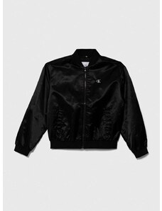 Otroška bomber jakna Calvin Klein Jeans črna barva