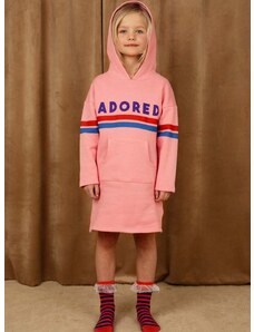 Otroška bombažna obleka Mini Rodini roza barva