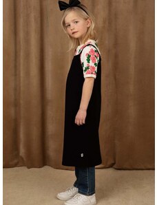 Otroška bombažna obleka Mini Rodini črna barva