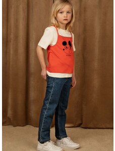 Otroška bombažna kratka majica Mini Rodini oranžna barva