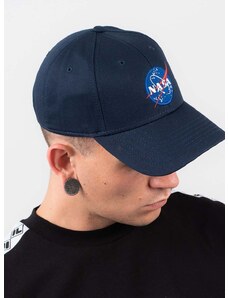 Bombažna bejzbolska kapa Alpha Industries NASA Cap mornarsko modra barva