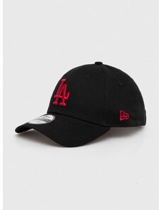 Bombažna bejzbolska kapa New Era črna barva, LOS ANGELES DODGERS