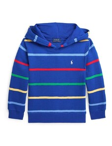 Otroški pulover Polo Ralph Lauren mornarsko modra barva, s kapuco