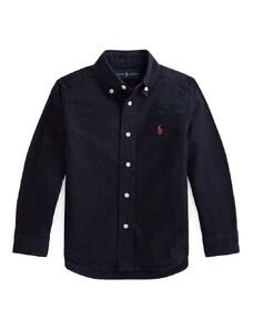 Otroška bombažna srajca Polo Ralph Lauren črna barva