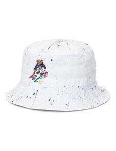 Otroški bombažni klobuk Polo Ralph Lauren bela barva